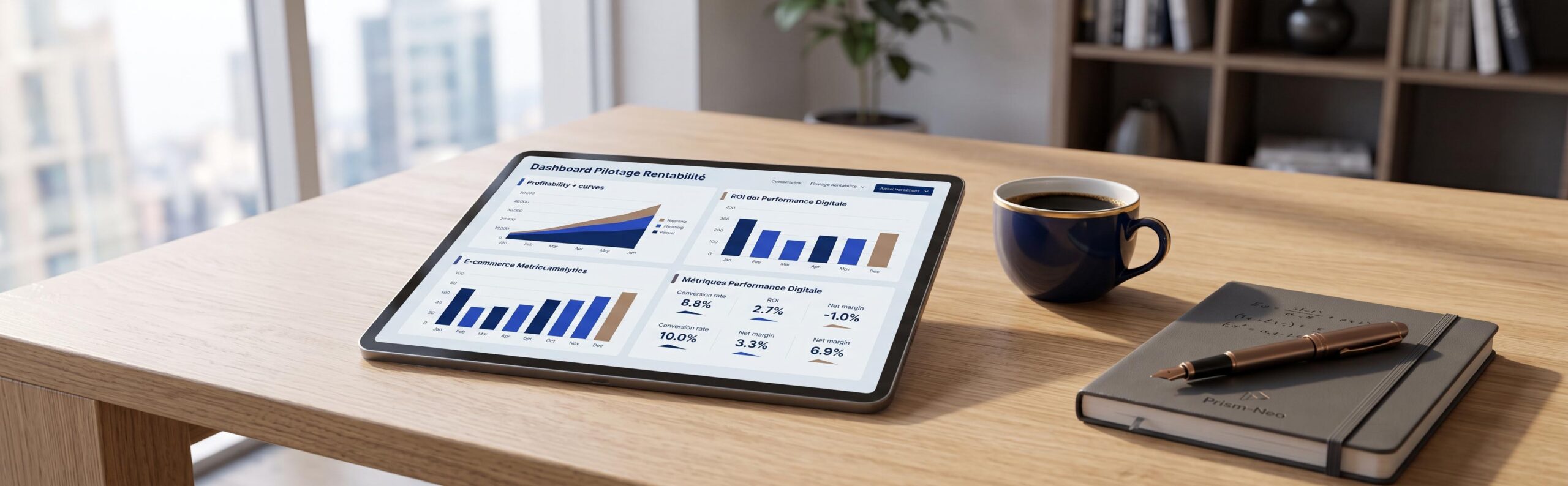 Tableau de bord analytique de rentabilité e-commerce