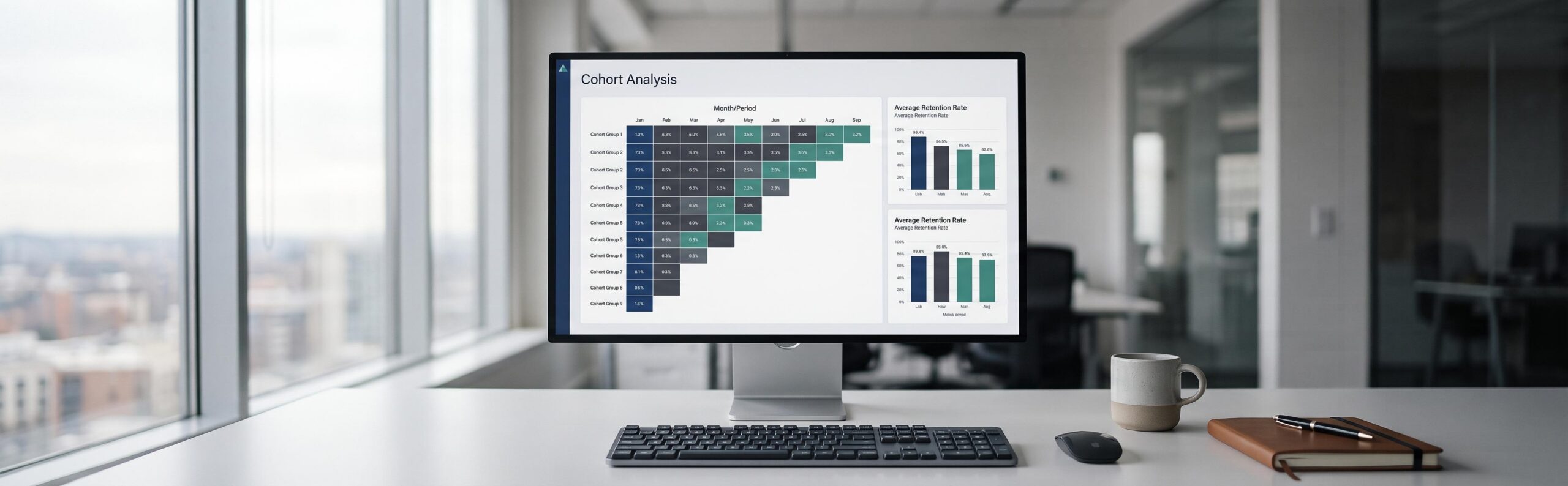 Graphique de cohorte montrant la connaissance client data pour mesurer la rétention