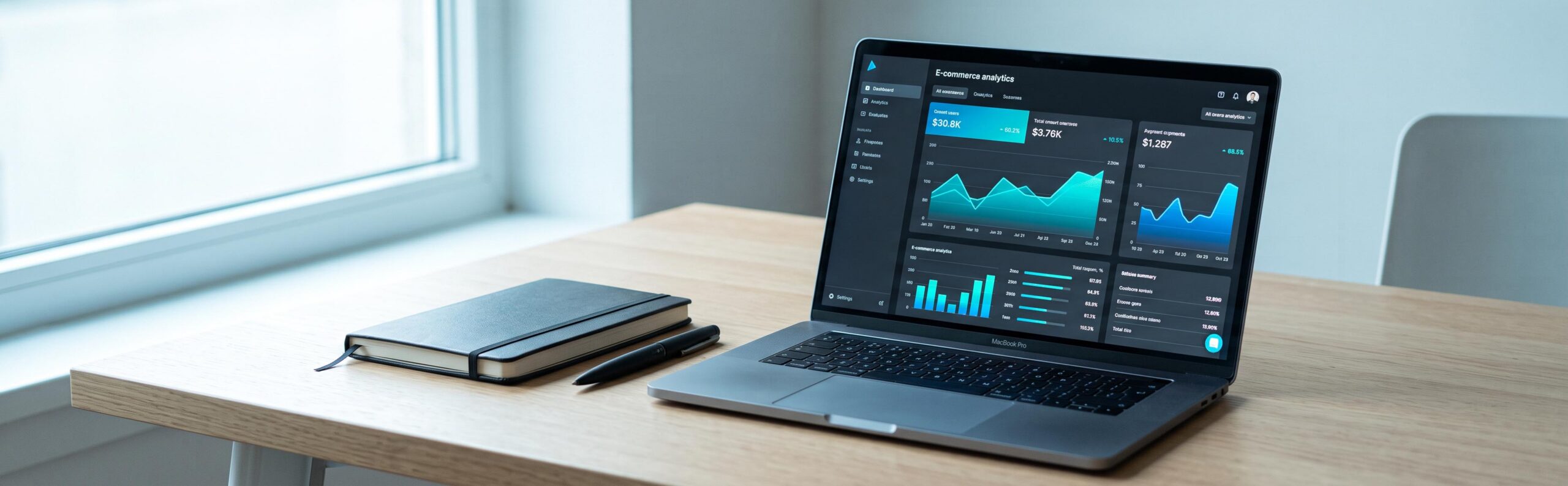 Dashboard e-commerce pour freelance affichant des données analytiques claires lors d'un audit client