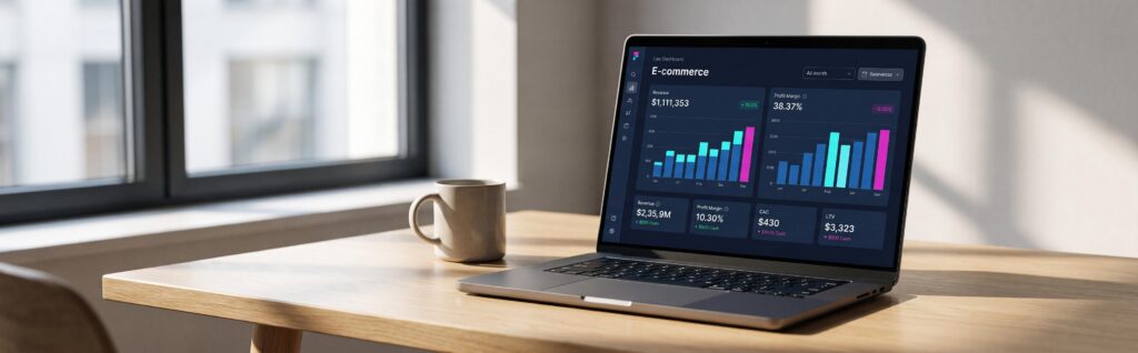 tableau de bord kpi finance e-commerce