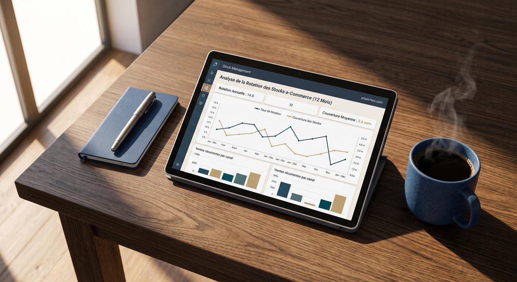 Graphique précis d'analyse de la rotation des stocks pour le commerce en ligne
