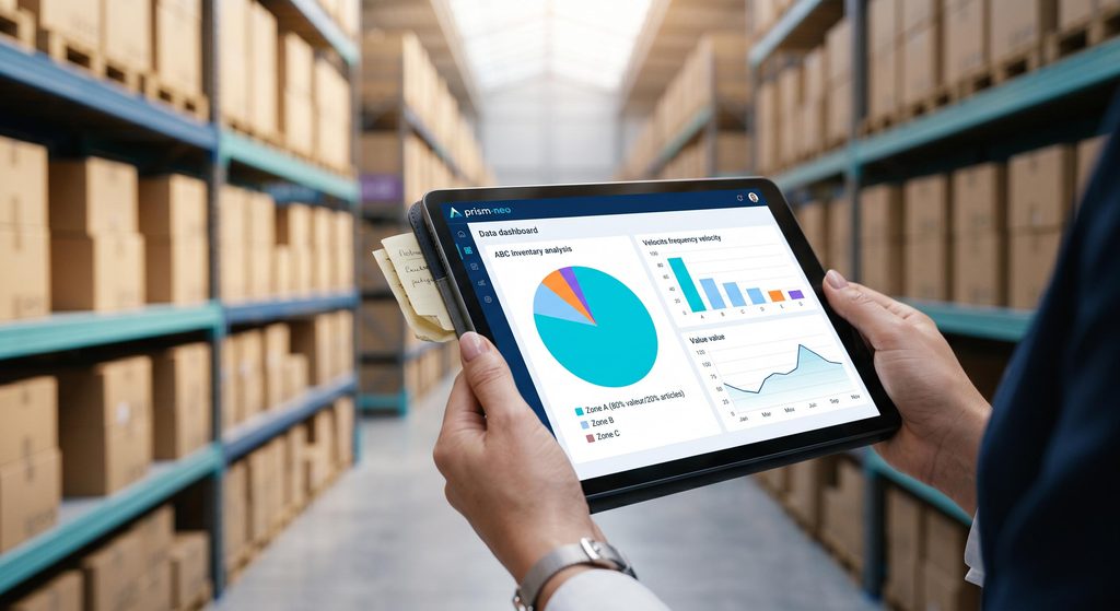 Analyse de données de stock sur tablette pour le classement ABC