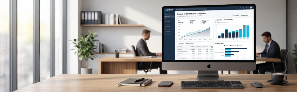 Tableau de bord de performance analytique pour améliorer son roas google ads