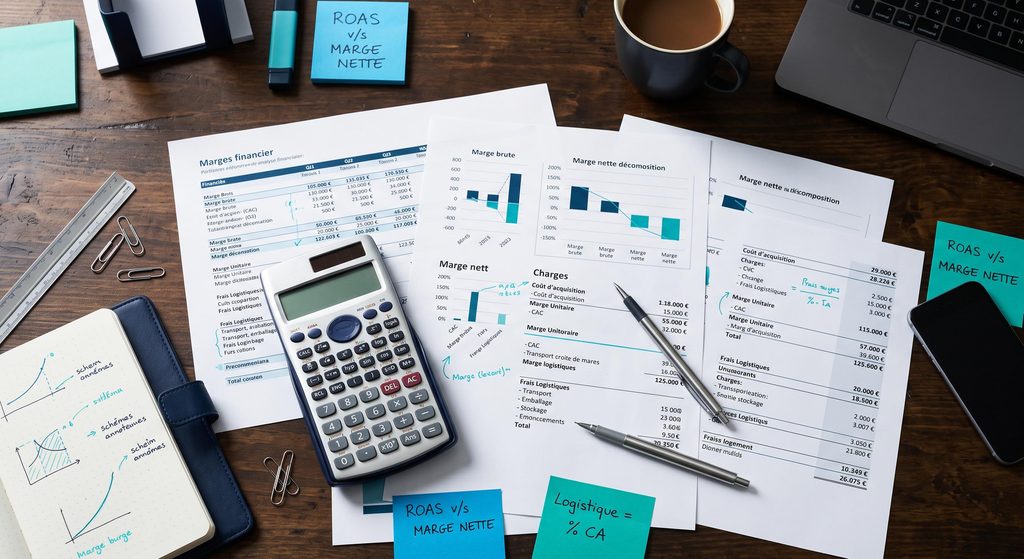Calculs de rentabilité et analyse des frais logistiques e-commerce sur un bureau