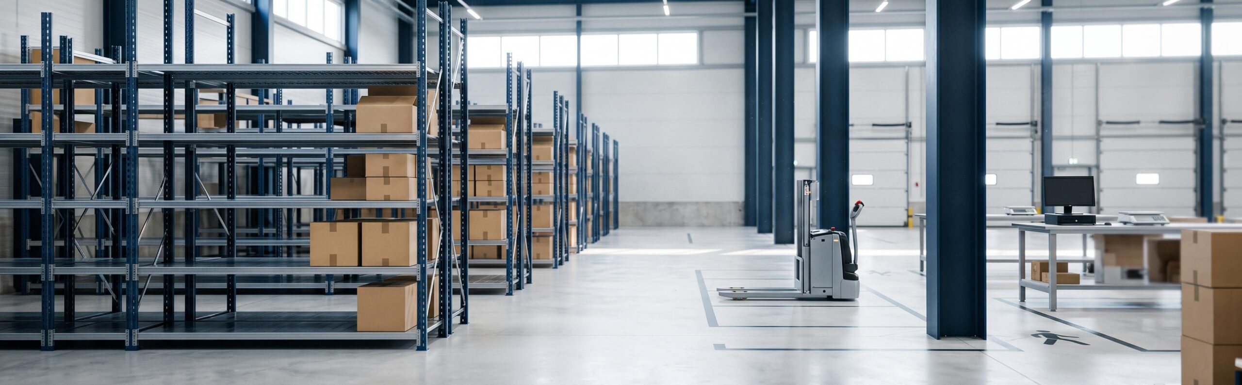 Gestion d'entrepôt moderne optimisée en flux tendu pour l'e-commerce