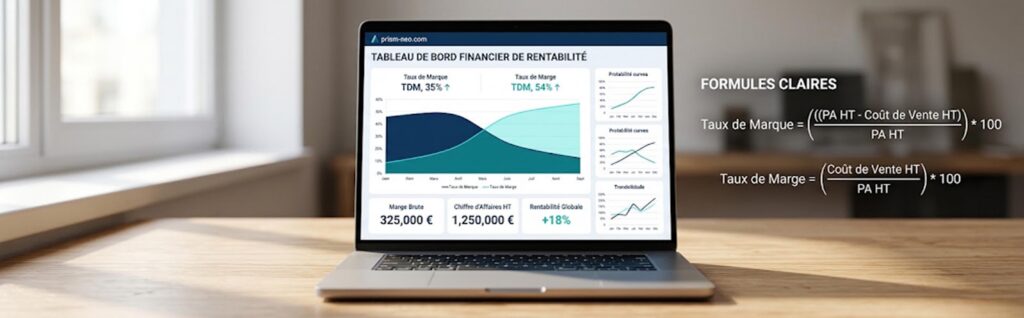 Taux de marque vs taux de marge : tableau de bord financier de rentabilité